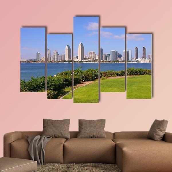 San Diego Skyline Canvas Wall Art-5 Pop-Gallery Wrap-47" x 32"-Tiaracle