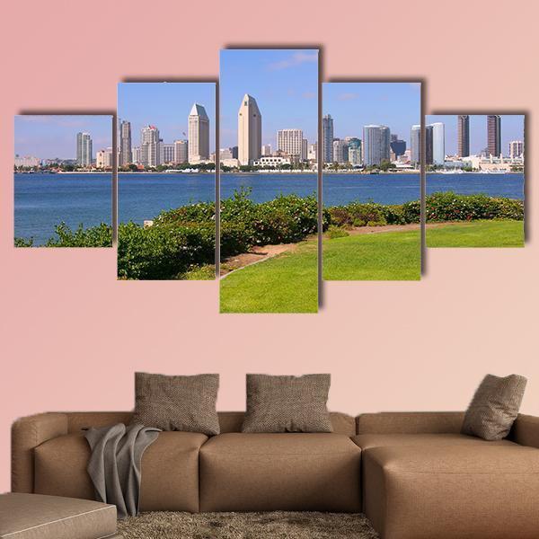 San Diego Skyline Canvas Wall Art-5 Star-Gallery Wrap-62" x 32"-Tiaracle
