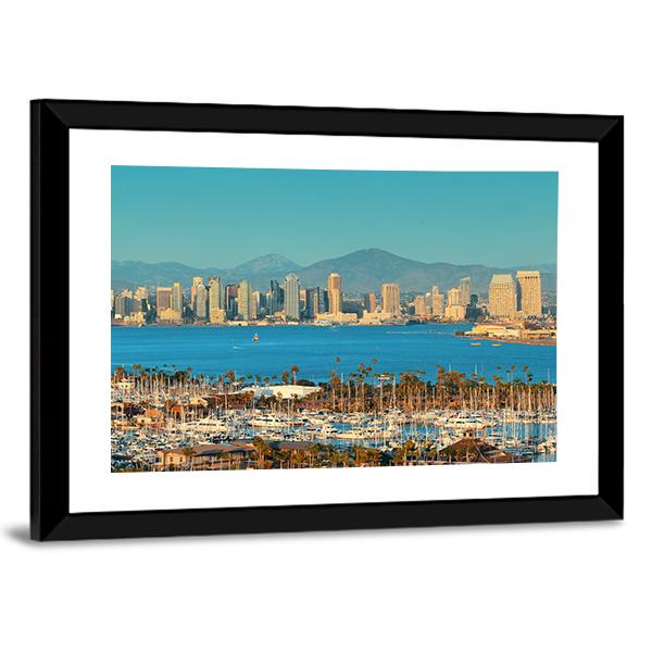 San Diego Skyline Panoramic Canvas Wall Art-1 Piece-36" x 12"-Tiaracle