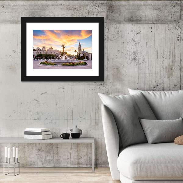 San Diego's Balboa Park At Twilight Canvas Wall Art-3 Horizontal-Gallery Wrap-25" x 16"-Tiaracle