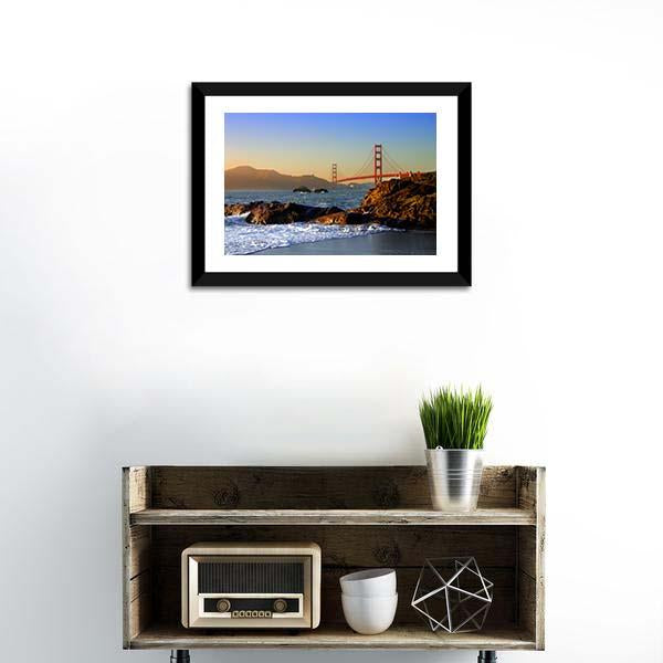 San Francisco Bridge Canvas Wall Art-1 Piece-Framed Print-20" x 16"-Tiaracle