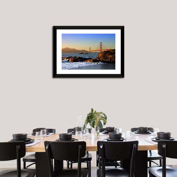 San Francisco Bridge Canvas Wall Art-5 Horizontal-Gallery Wrap-22" x 12"-Tiaracle