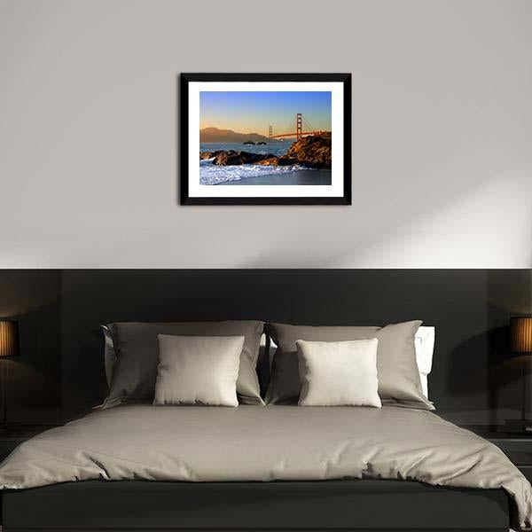 San Francisco Bridge Canvas Wall Art-5 Horizontal-Gallery Wrap-22" x 12"-Tiaracle