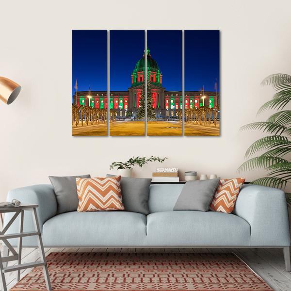 San Francisco City Hall Canvas Wall Art-4 Horizontal-Gallery Wrap-34" x 24"-Tiaracle