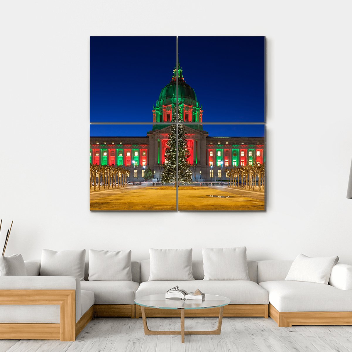 San Francisco City Hall Canvas Wall Art-4 Square-Gallery Wrap-17" x 17"-Tiaracle