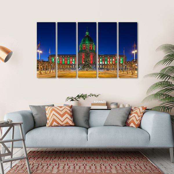 San Francisco City Hall Canvas Wall Art-5 Horizontal-Gallery Wrap-22" x 12"-Tiaracle