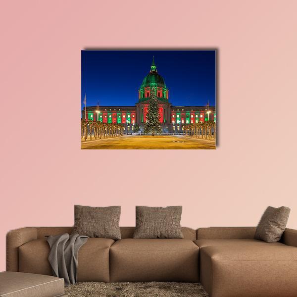 San Francisco City Hall Canvas Wall Art-1 Piece-Gallery Wrap-48" x 32"-Tiaracle