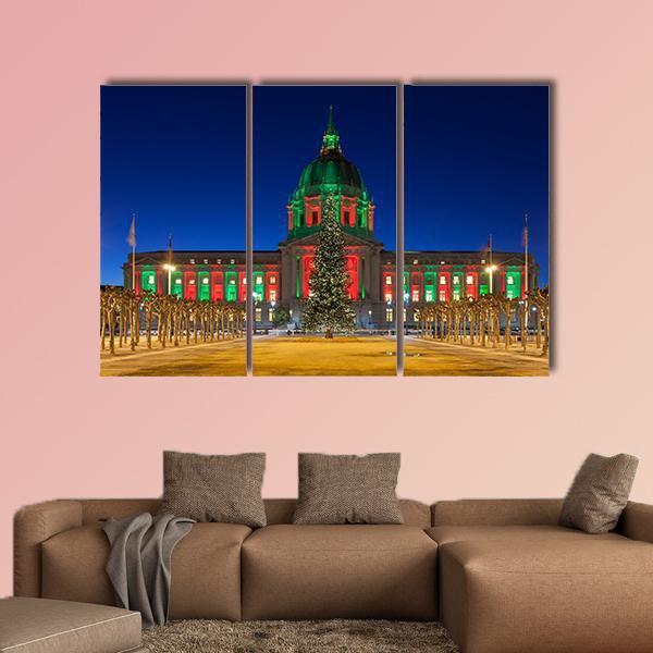 San Francisco City Hall Canvas Wall Art-3 Horizontal-Gallery Wrap-25" x 16"-Tiaracle