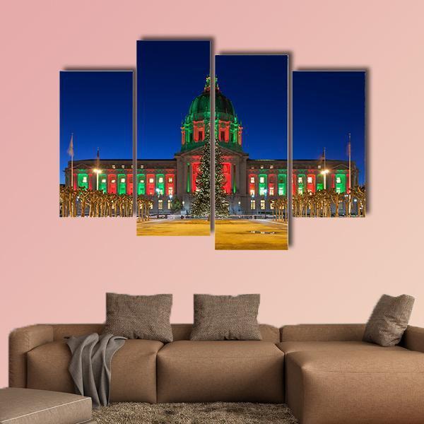 San Francisco City Hall Canvas Wall Art-4 Pop-Gallery Wrap-50" x 32"-Tiaracle