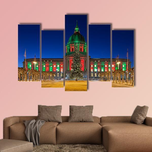 San Francisco City Hall Canvas Wall Art-5 Pop-Gallery Wrap-47" x 32"-Tiaracle