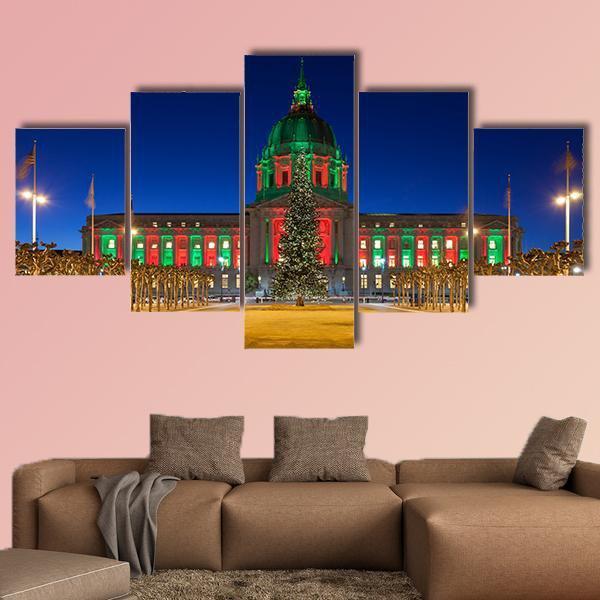 San Francisco City Hall Canvas Wall Art-5 Star-Gallery Wrap-62" x 32"-Tiaracle