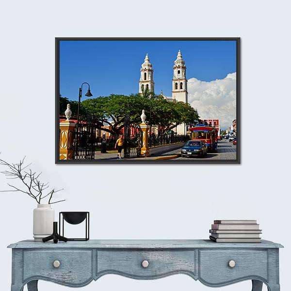 San Francisco De Campeche In United Mexican States Canvas Wall Art-1 Piece-Floating Frame-24" x 16"-Tiaracle