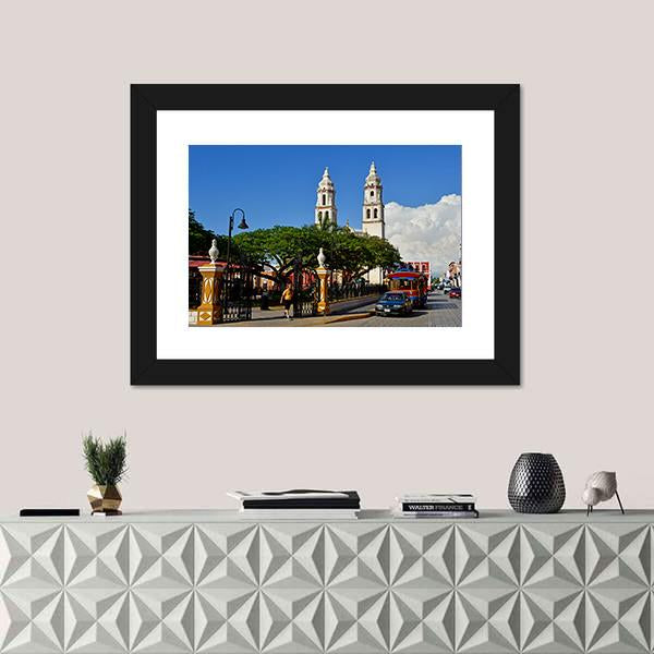 San Francisco De Campeche In United Mexican States Canvas Wall Art-1 Piece-Framed Print-20" x 16"-Tiaracle