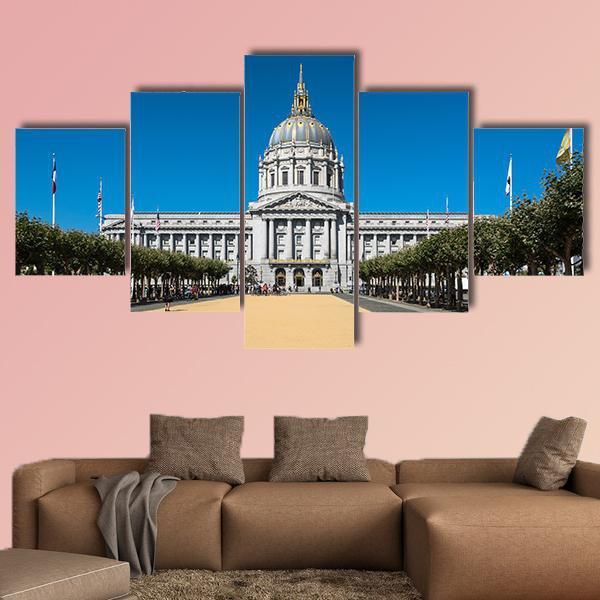 San Francisco's City Hall Canvas Wall Art-5 Star-Gallery Wrap-62" x 32"-Tiaracle