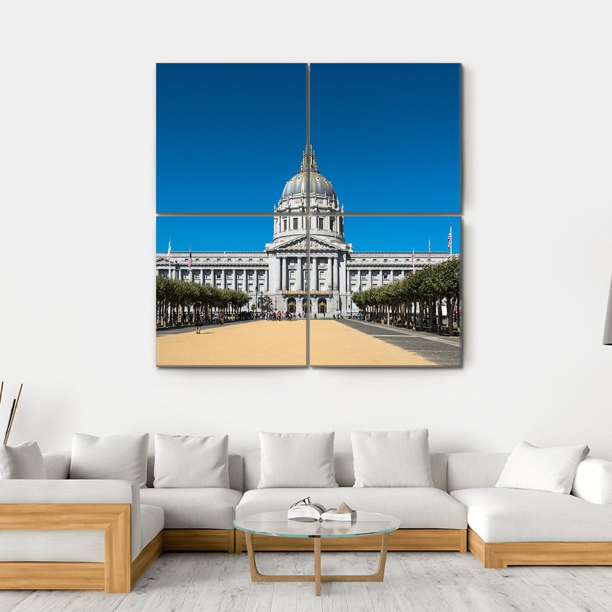 San Francisco's City Hall Canvas Wall Art-4 Square-Gallery Wrap-17" x 17"-Tiaracle