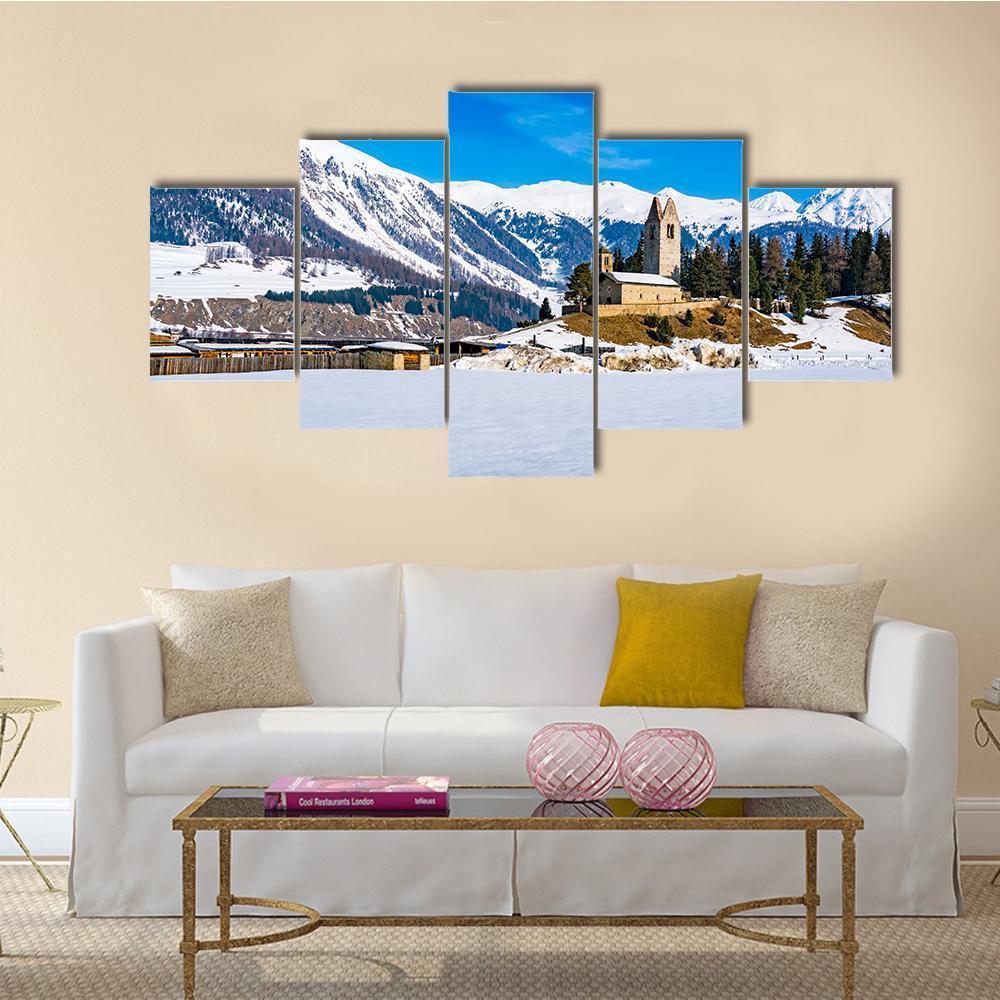 San Gian Church In Switzerland Canvas Wall Art-5 Star-Gallery Wrap-62" x 32"-Tiaracle