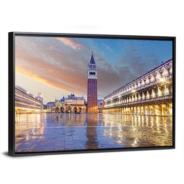 San Marco Square In Venice Italy Canvas Wall Art-3 Horizontal-Gallery Wrap-25&quot; x 16&quot;-Tiaracle
