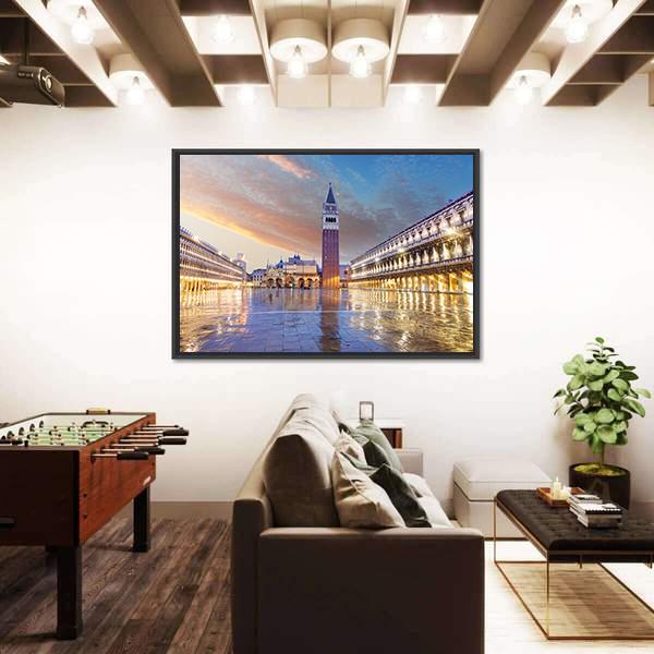 San Marco Square In Venice Italy Canvas Wall Art-3 Horizontal-Gallery Wrap-25&quot; x 16&quot;-Tiaracle