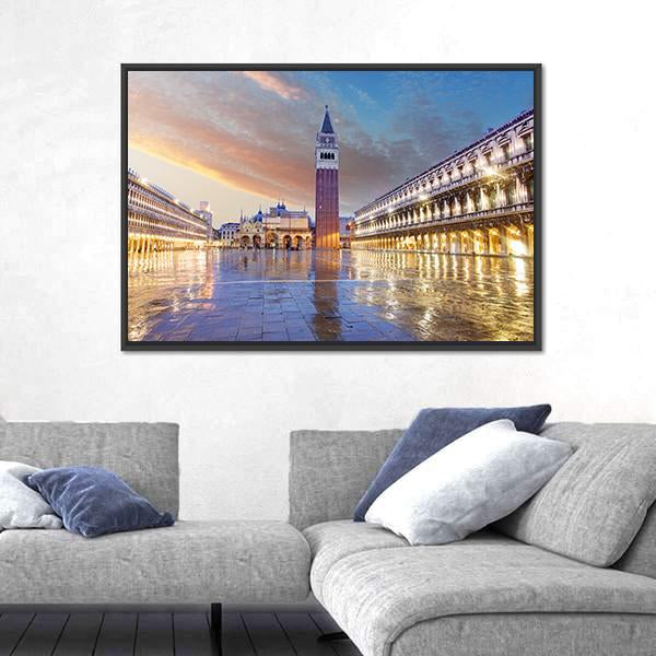 San Marco Square In Venice Italy Canvas Wall Art-3 Horizontal-Gallery Wrap-25&quot; x 16&quot;-Tiaracle