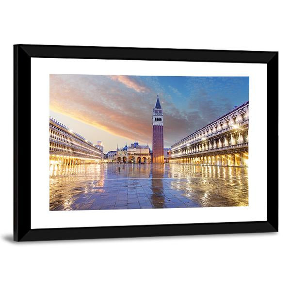 San Marco Square In Venice Italy Canvas Wall Art-3 Horizontal-Gallery Wrap-25&quot; x 16&quot;-Tiaracle