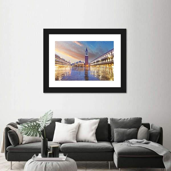 San Marco Square In Venice Italy Canvas Wall Art-3 Horizontal-Gallery Wrap-25&quot; x 16&quot;-Tiaracle