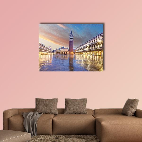 San Marco Square In Venice Italy Canvas Wall Art-1 Piece-Gallery Wrap-48" x 32"-Tiaracle