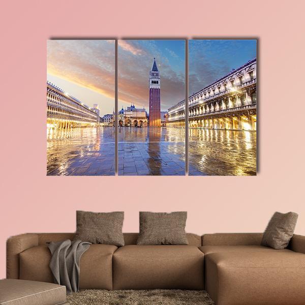 San Marco Square In Venice Italy Canvas Wall Art-3 Horizontal-Gallery Wrap-37&quot; x 24&quot;-Tiaracle