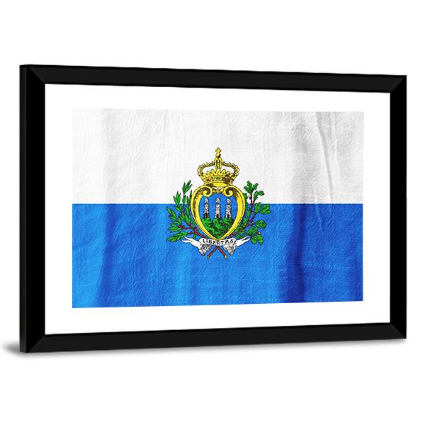 San Marino Flag Canvas Wall Art-3 Horizontal-Gallery Wrap-25" x 16"-Tiaracle