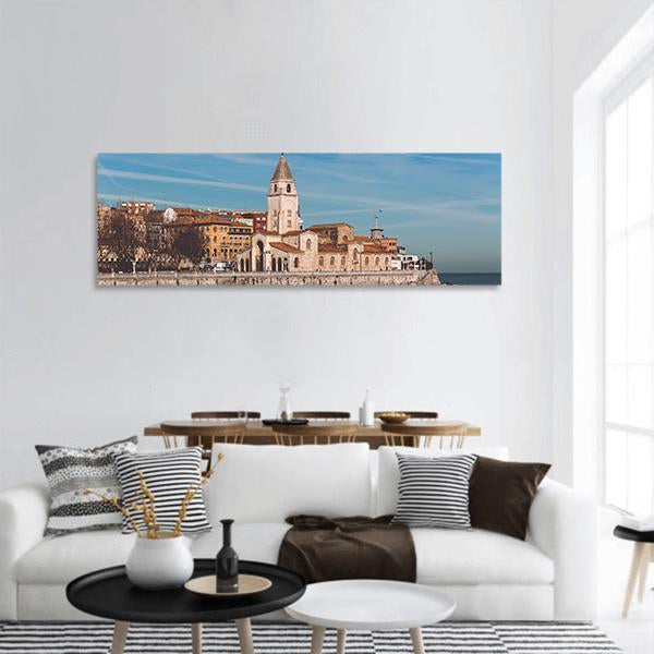 San Pedro Church In Spain Panoramic Canvas Wall Art-3 Piece-25" x 08"-Tiaracle