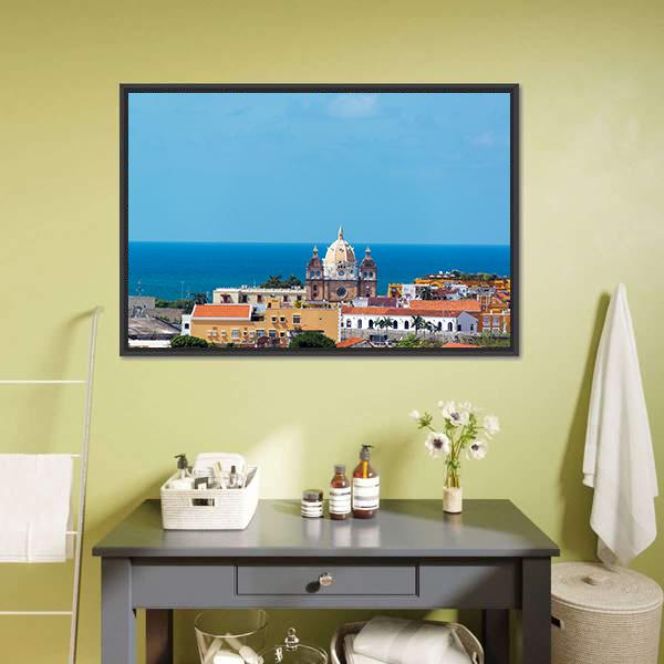 San Pedro Claver Church Canvas Wall Art-1 Piece-Floating Frame-24" x 16"-Tiaracle