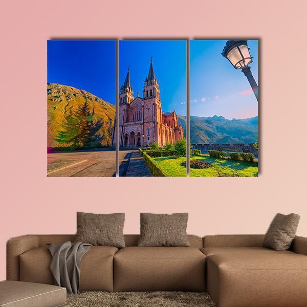 Sanctuary Of Covadonga In Spain Canvas Wall Art-3 Horizontal-Gallery Wrap-37" x 24"-Tiaracle