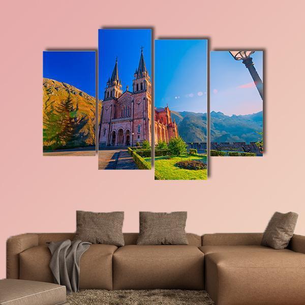 Sanctuary Of Covadonga In Spain Canvas Wall Art-4 Pop-Gallery Wrap-50" x 32"-Tiaracle