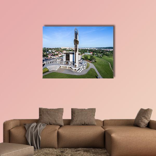 Sanctuary Of Divine Mercy Canvas Wall Art-4 Pop-Gallery Wrap-50" x 32"-Tiaracle