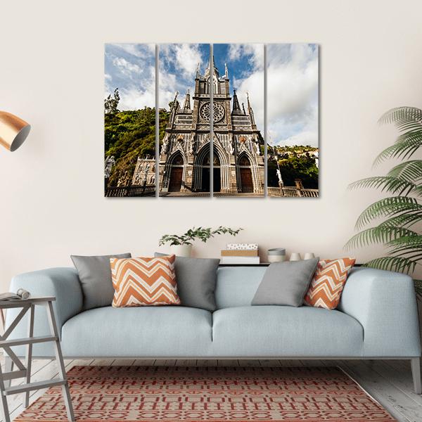 Sanctuary Of Our Lady Las Lajas Canvas Wall Art-4 Horizontal-Gallery Wrap-34" x 24"-Tiaracle