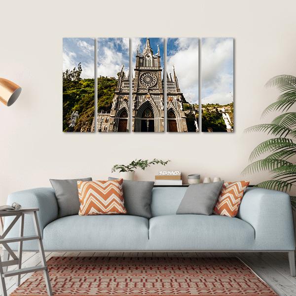 Sanctuary Of Our Lady Las Lajas Canvas Wall Art-5 Horizontal-Gallery Wrap-22" x 12"-Tiaracle