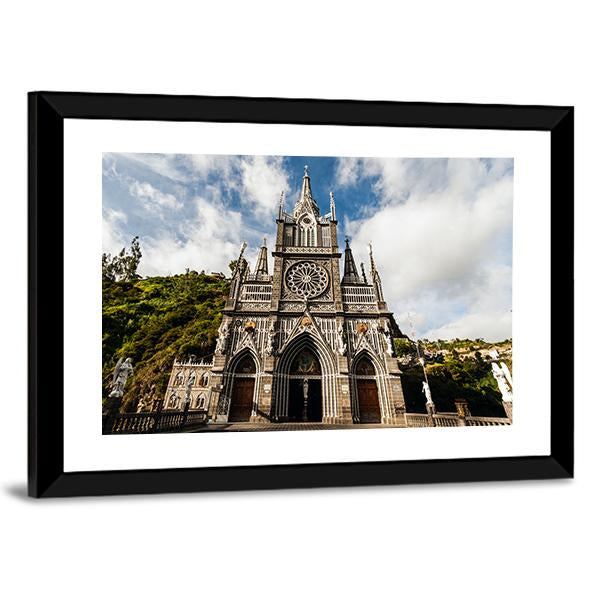 Sanctuary Of Our Lady Las Lajas Canvas Wall Art-3 Horizontal-Gallery Wrap-25" x 16"-Tiaracle