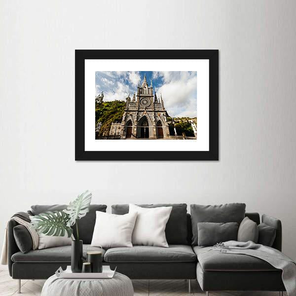 Sanctuary Of Our Lady Las Lajas Canvas Wall Art-3 Horizontal-Gallery Wrap-25" x 16"-Tiaracle
