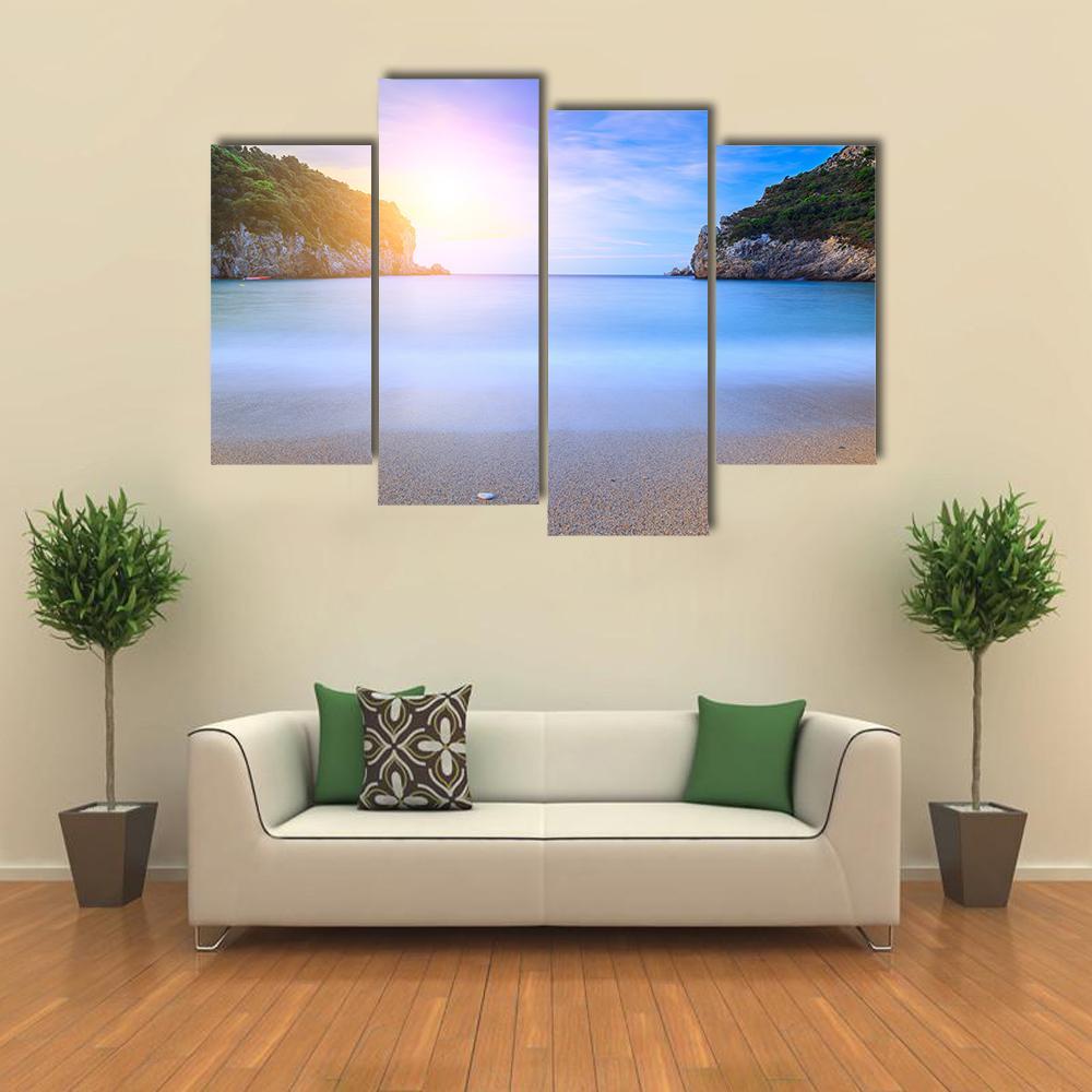 Sand Beach In Close Bay Canvas Wall Art-4 Pop-Gallery Wrap-50" x 32"-Tiaracle