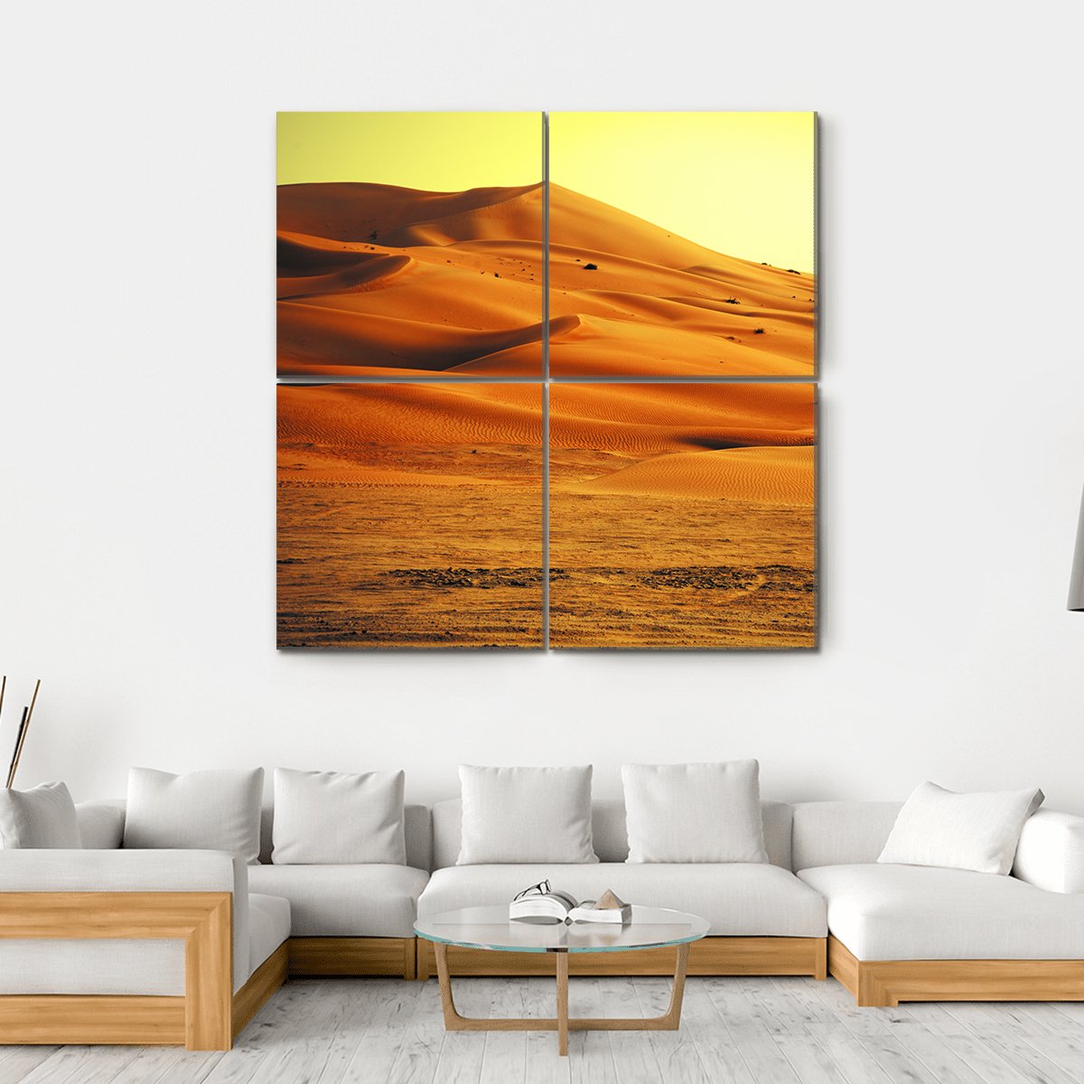 Sand Dune Formations Canvas Wall Art-4 Square-Gallery Wrap-17" x 17"-Tiaracle
