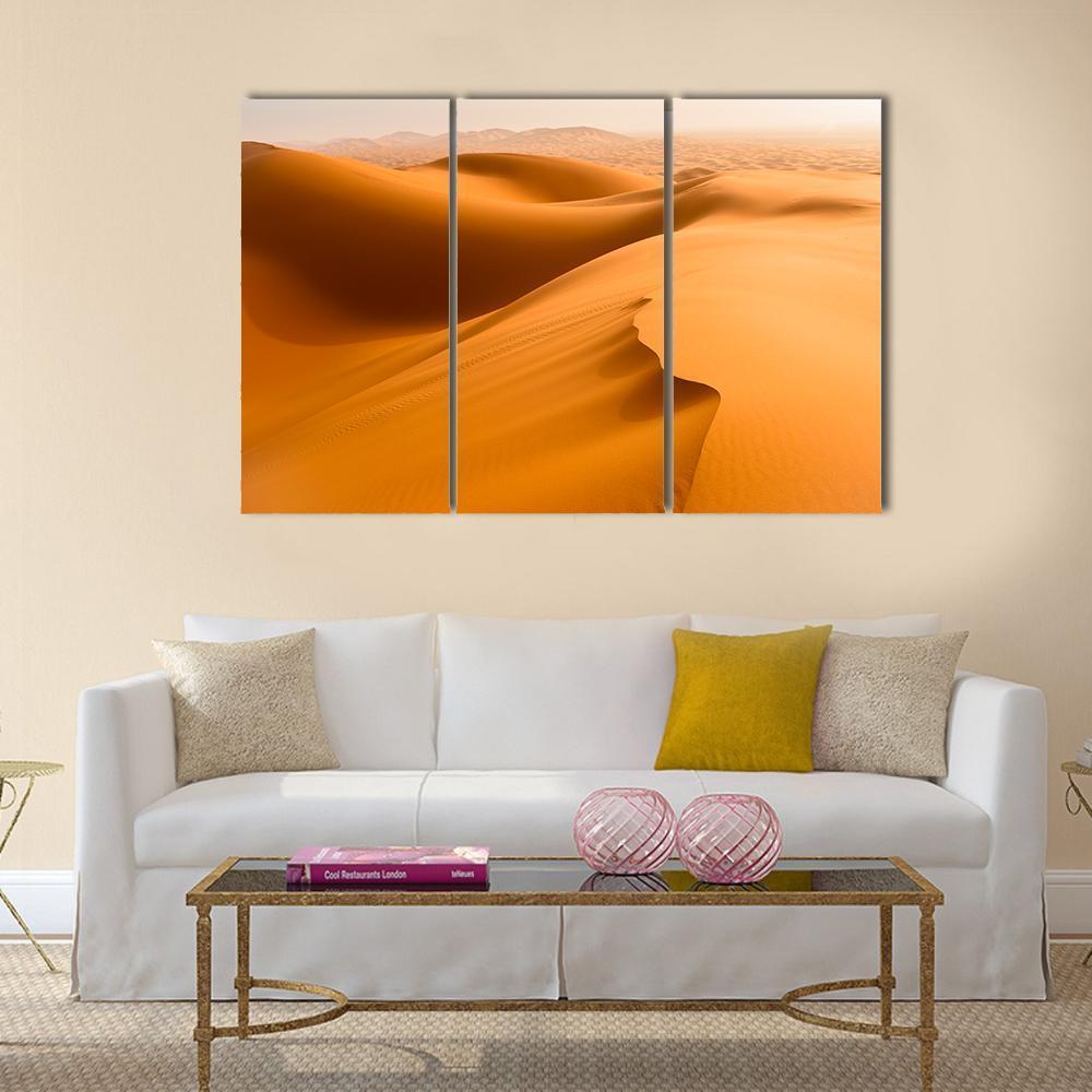 Sand Dunes In The Sahara Desert Merzouga Morocco Canvas Wall Art-3 Horizontal-Gallery Wrap-37" x 24"-Tiaracle