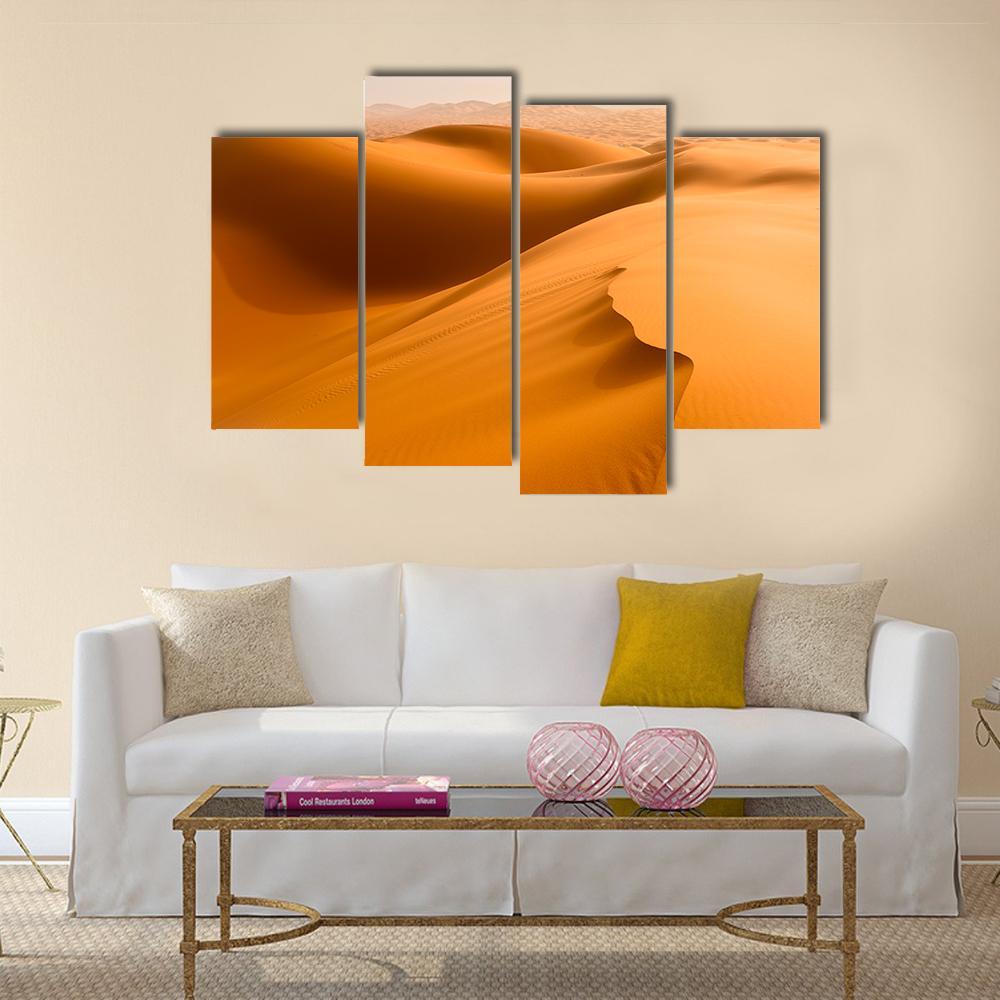 Sand Dunes In The Sahara Desert Merzouga Morocco Canvas Wall Art-4 Pop-Gallery Wrap-50" x 32"-Tiaracle