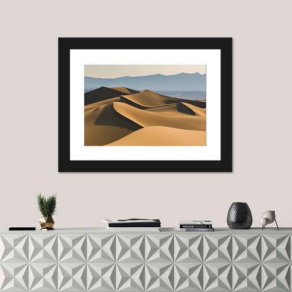 Sand Dunes Over Sunrise Sky Canvas Wall Art-1 Piece-Framed Print-20" x 16"-Tiaracle