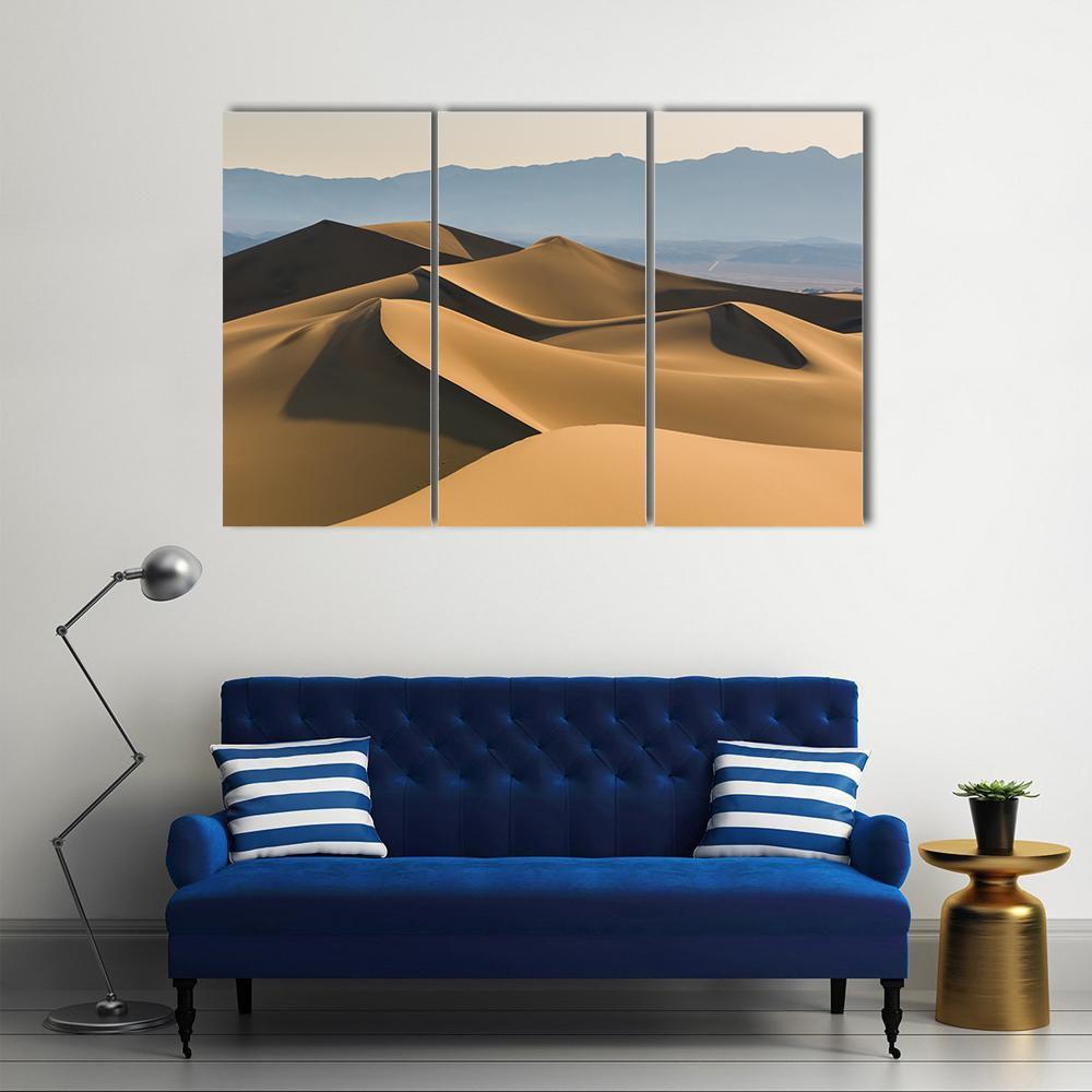 Sand Dunes Over Sunrise Sky Canvas Wall Art-3 Horizontal-Gallery Wrap-37" x 24"-Tiaracle