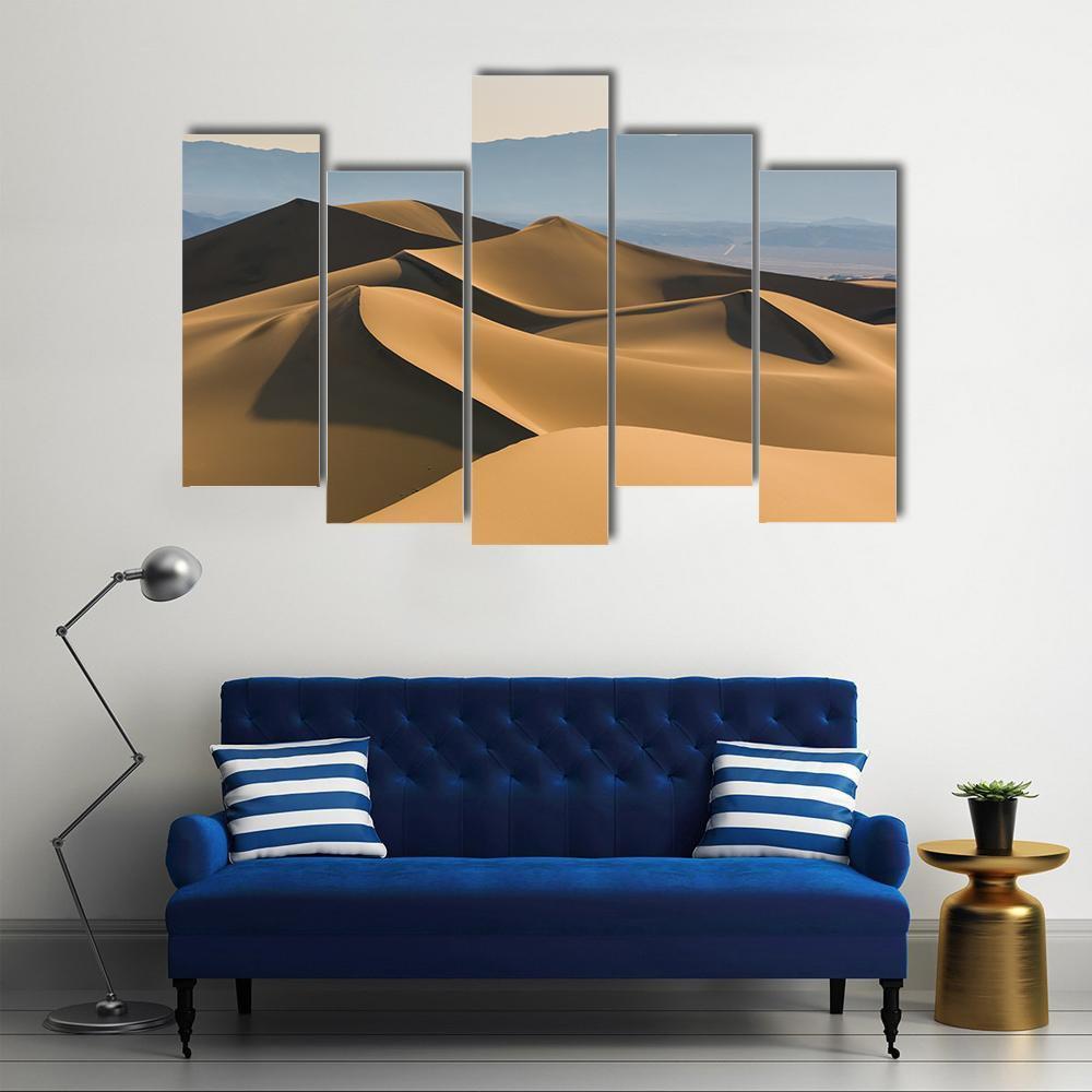 Sand Dunes Over Sunrise Sky Canvas Wall Art-5 Pop-Gallery Wrap-47" x 32"-Tiaracle