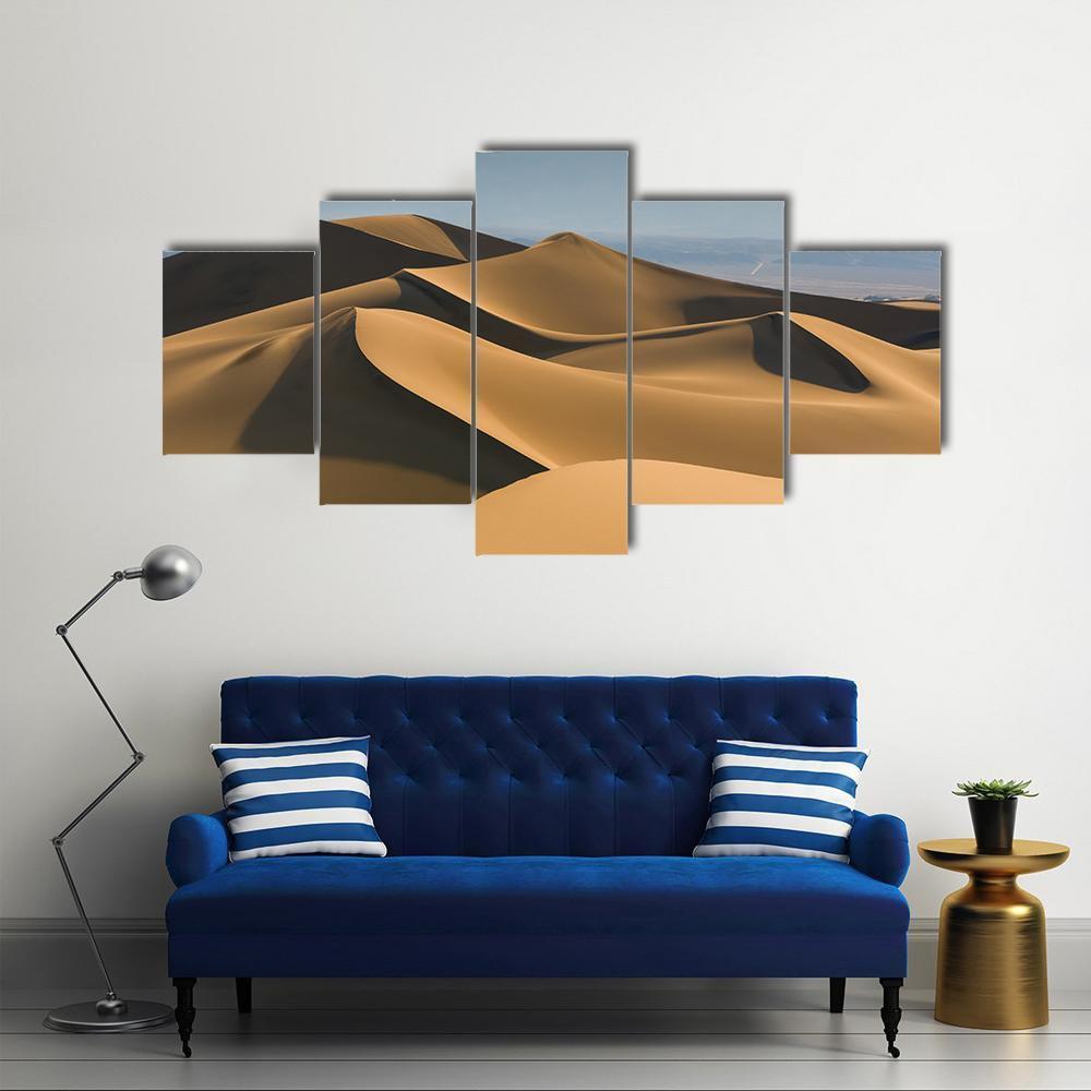 Sand Dunes Over Sunrise Sky Canvas Wall Art-5 Star-Gallery Wrap-62" x 32"-Tiaracle