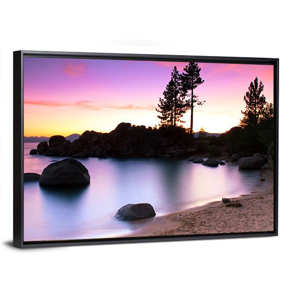 Sand Harbor Beach In Lake Tahoe Canvas Wall Art-3 Horizontal-Gallery Wrap-25" x 16"-Tiaracle