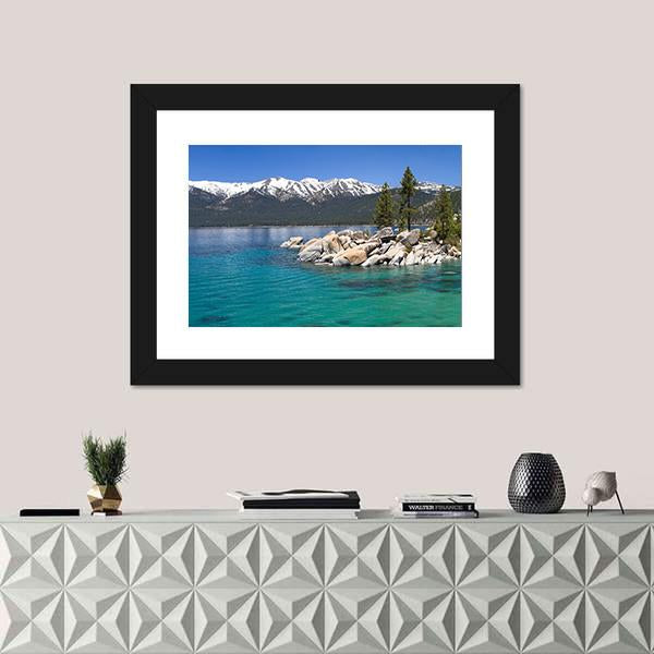 Sand Harbor Lake Tahoe Canvas Wall Art-1 Piece-Framed Print-20&quot; x 16&quot;-Tiaracle