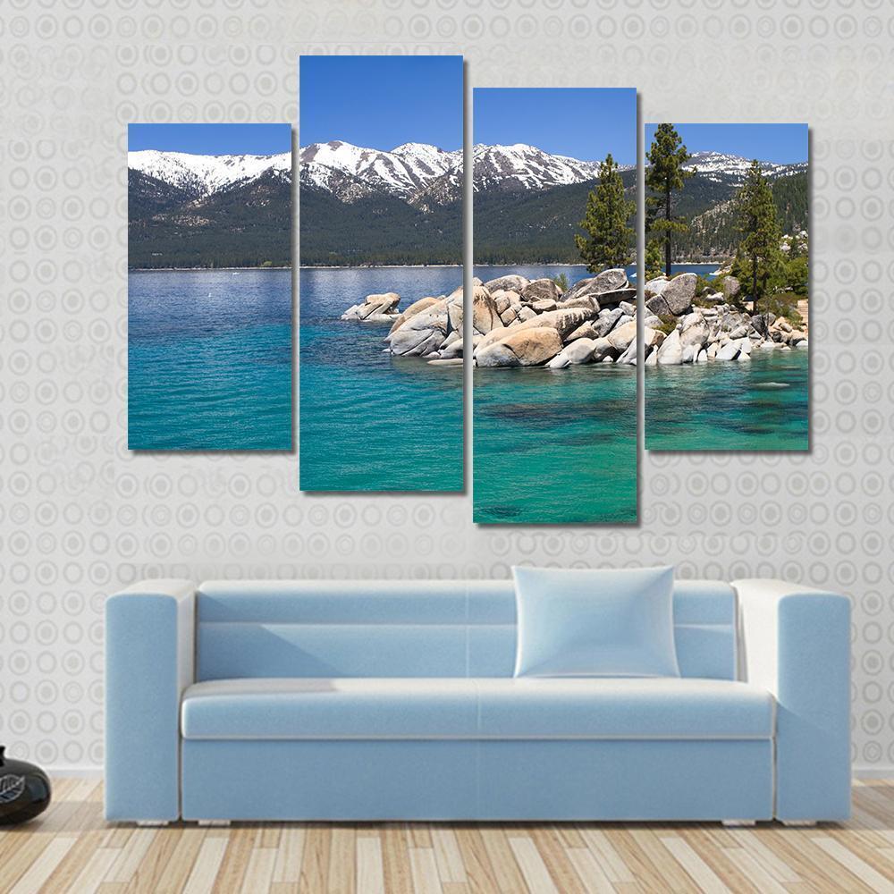Sand Harbor Lake Tahoe Canvas Wall Art-4 Pop-Gallery Wrap-50" x 32"-Tiaracle