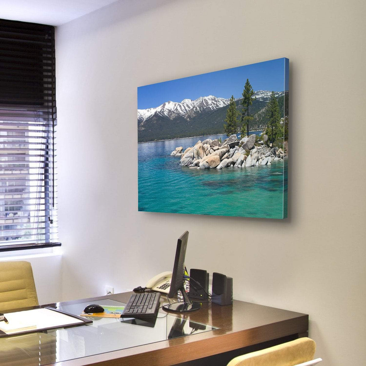 Sand Harbor Lake Tahoe Canvas Wall Art-3 Horizontal-Gallery Wrap-25&quot; x 16&quot;-Tiaracle
