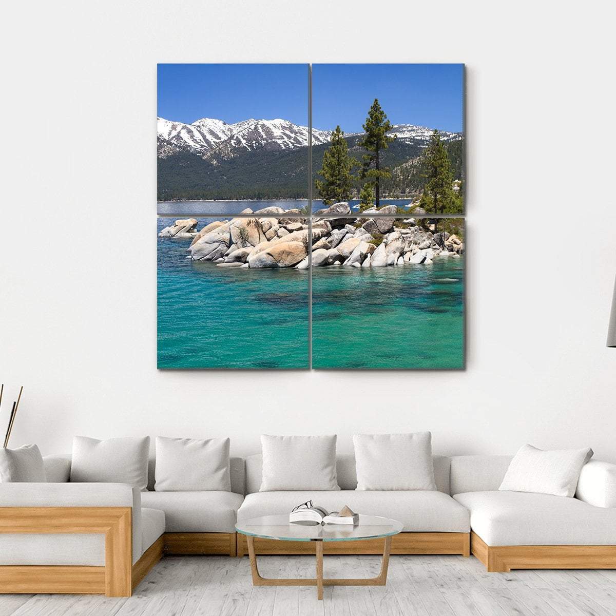 Sand Harbor Lake Tahoe Canvas Wall Art-4 Square-Gallery Wrap-17" x 17"-Tiaracle